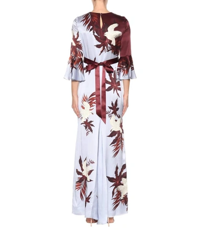 Shop Erdem Linzea Printed Silk Dress In Multicoloured