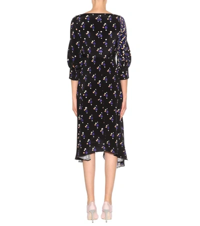 Shop Peter Pilotto Printed Wrap-style Silk Dress In Blue