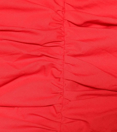 Shop Isa Arfen Cotton Poplin Dress In Red
