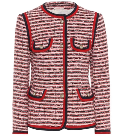 Shop Gucci Embellished Cotton-blend Jacket In Multicoloured