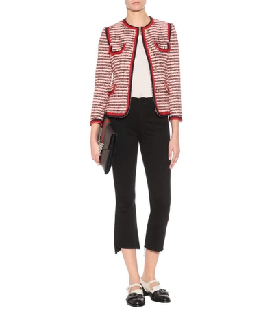 Shop Gucci Embellished Cotton-blend Jacket In Multicoloured