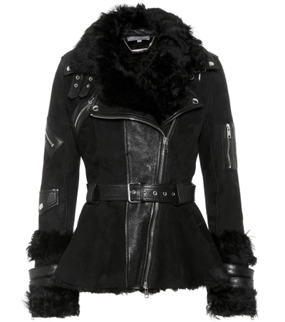 Shop Alexander Mcqueen Fur-trimmed Leather Jacket