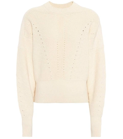 Shop Isabel Marant Lonnyl Cotton-blend Sweater In White