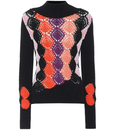 Shop Peter Pilotto Cotton-blend Turtleneck Sweater In Eavy