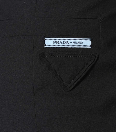 Shop Prada Cotton Poplin Trousers In Black