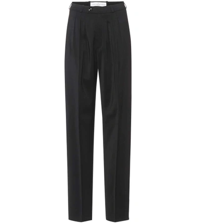 Shop Golden Goose High-rise Straight-leg Trousers In Black