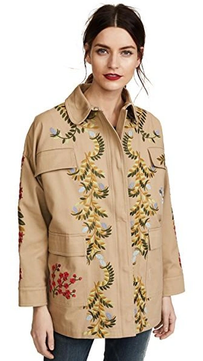 Shop Red Valentino Embroidered Jacket In Corda