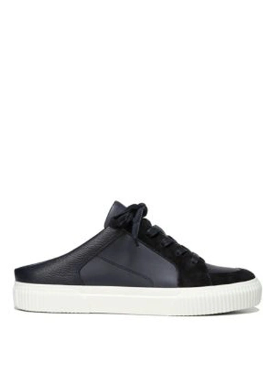 Shop Vince Kess Leather Sneakers In Horchata