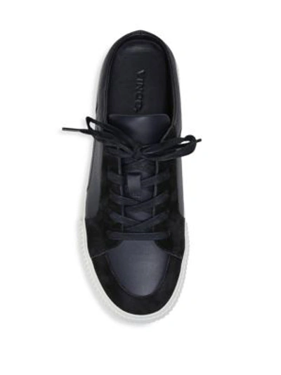 Shop Vince Kess Leather Sneakers In Horchata
