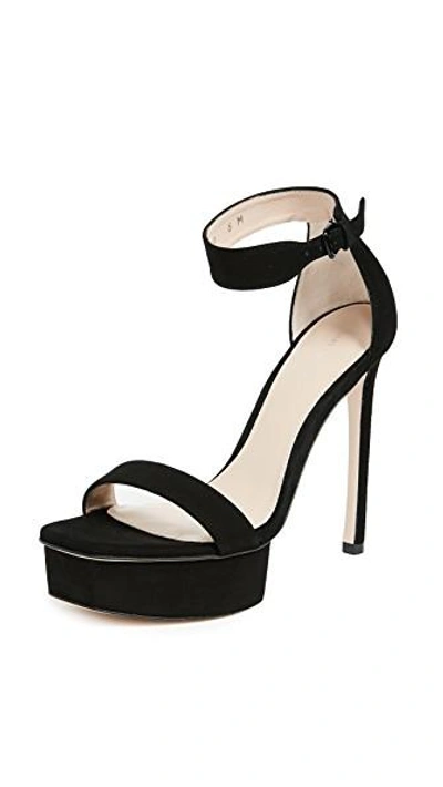 Shop Stuart Weitzman Backup Platform Sandals In Black