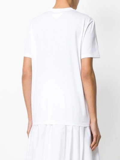 Shop Prada Chainmail Trim T-shirt - White