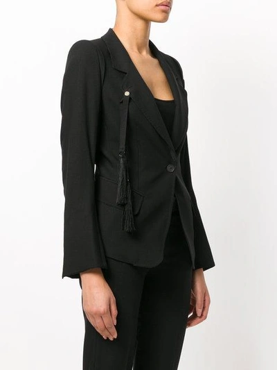 Shop Ann Demeulemeester Embroidered Arm Blazer - Black