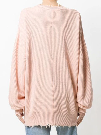 Ben Taverniti Unravel Project Distressed Ribbed Jumper In Pink