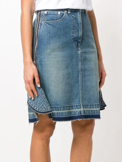 Shop Sacai Peplum Denim Skirt - Blue
