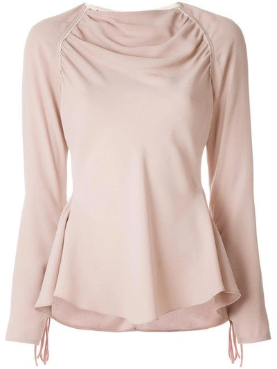 flared ruched blouse