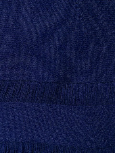Shop Borgo Asolo Cashmere Flared Fringe Hem Sweater In Blue