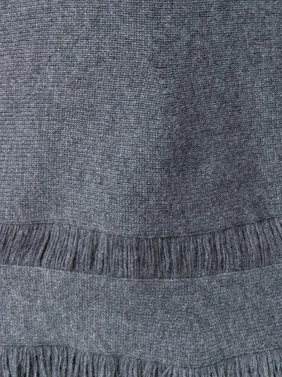 Shop Borgo Asolo Cashmere Fringed Hem Sweater In Grey