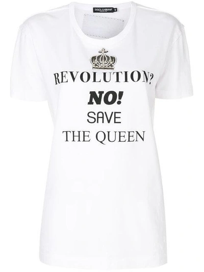 Shop Dolce & Gabbana Save The Queen T-shirt - White