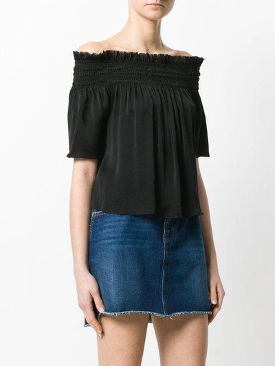 Shop Saint Laurent Off-the-shoulder Blouse - Black