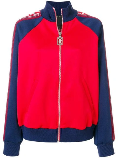 Shop Marc Jacobs Logo Printed Bomber Jacket - Red