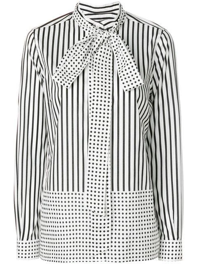 Shop Burberry Striped And Polka Dot Blouse