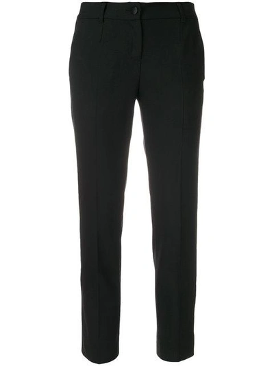 Shop Dolce & Gabbana Logo Piped Cropped Trousers In Black