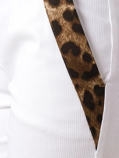 Shop Dolce & Gabbana Leopard Trim Cropped Trousers In White