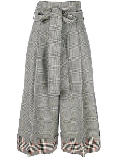 Shop Alexander Mcqueen Houndstooth Cropped Trousers - Grey