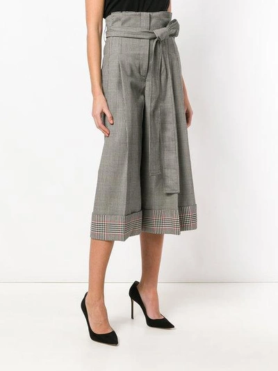 Shop Alexander Mcqueen Houndstooth Cropped Trousers - Grey