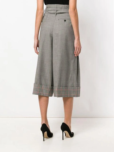 Shop Alexander Mcqueen Houndstooth Cropped Trousers - Grey