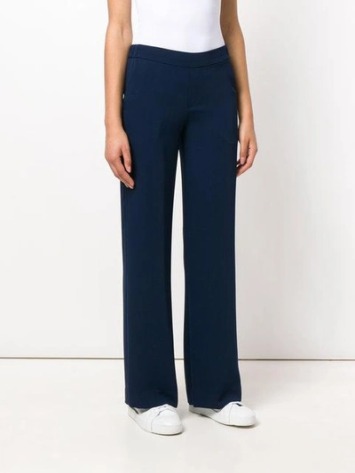 Shop P.a.r.o.s.h Wide Leg Tailored Trousers In Blue