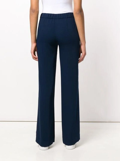 Shop P.a.r.o.s.h Wide Leg Tailored Trousers In Blue
