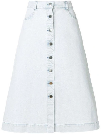 Shop Stella Mccartney Buttoned A-line Skirt - Blue
