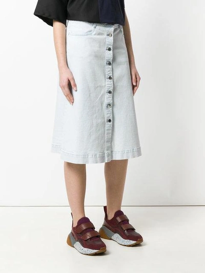 Shop Stella Mccartney Buttoned A-line Skirt - Blue