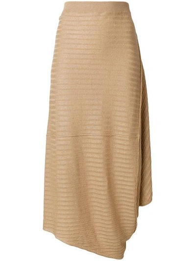 Shop Jw Anderson Ribbed Skirt In Neutrals