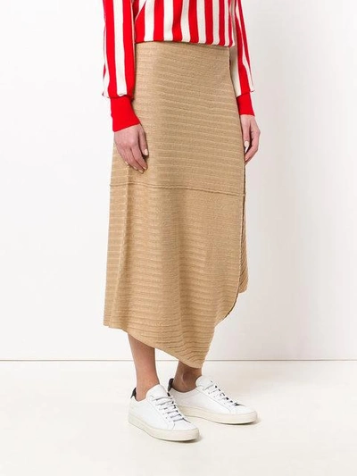 Shop Jw Anderson Ribbed Skirt In Neutrals