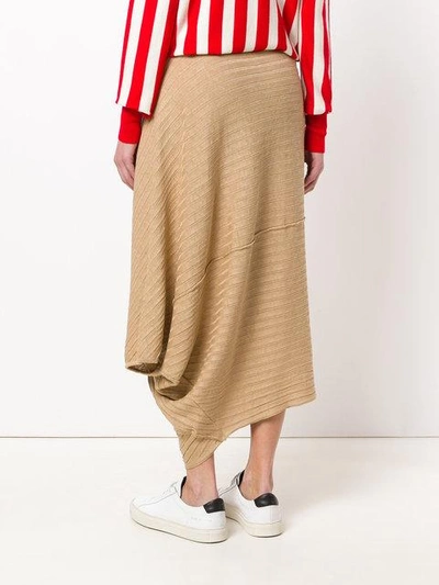 Shop Jw Anderson Ribbed Skirt In Neutrals