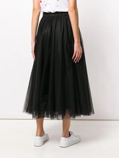 Shop P.a.r.o.s.h Tulle Midi Skirt In Black