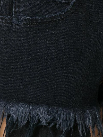 Shop Ben Taverniti Unravel Project Front Zipped Denim Shorts In Black