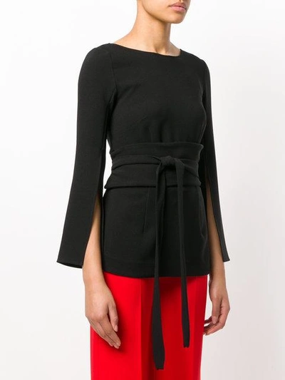 Shop P.a.r.o.s.h Bow Tie Blouse In Black