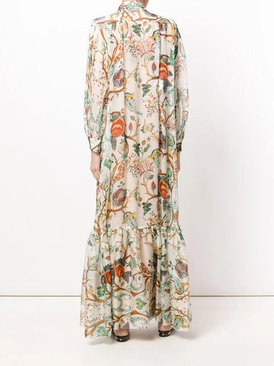 Shop Alberta Ferretti Floral Print Shirt Dress In 1002 Multicolor