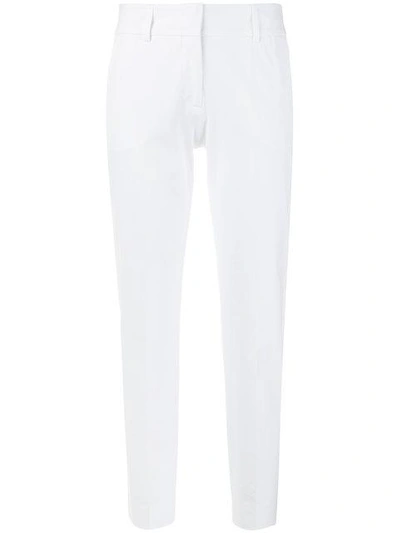 Shop Piazza Sempione Slim-fit Trousers - White