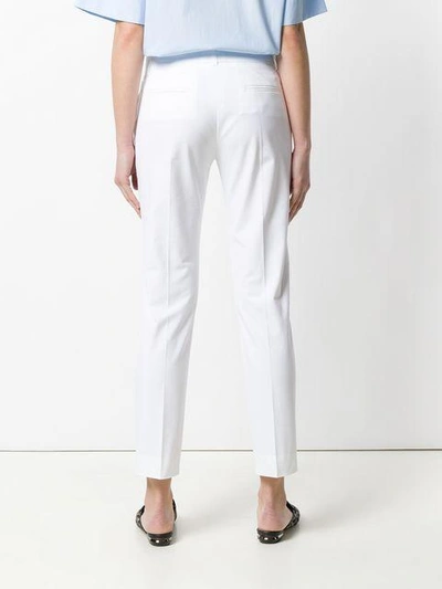 Shop Piazza Sempione Slim-fit Trousers - White