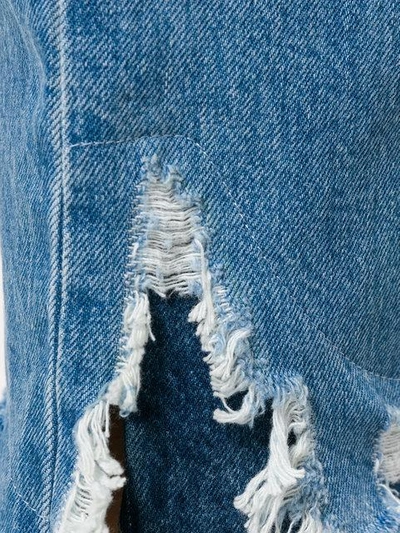 Shop R13 Distressed Cropped Jeans In Blue