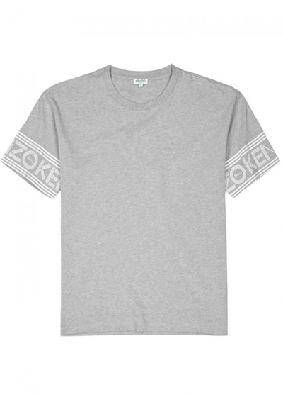 Shop Kenzo Grey Logo-print Cotton T-shirt