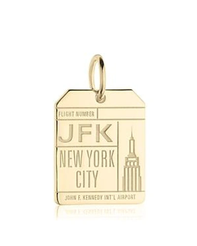 Shop Jet Set Candy Jfk New York Luggage Tag Charm In Gold