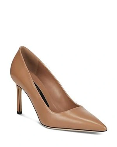 Shop Via Spiga Women's Nikole Leather Pointed Toe High-heel Pumps In Desert