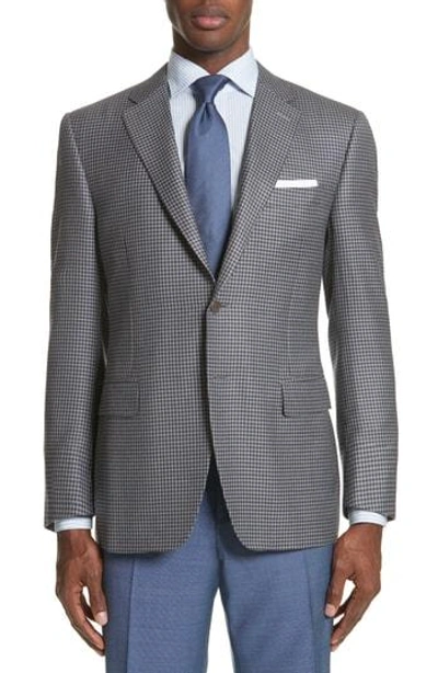 Shop Canali Classic Fit Houndstooth Wool Sport Coat In Blue