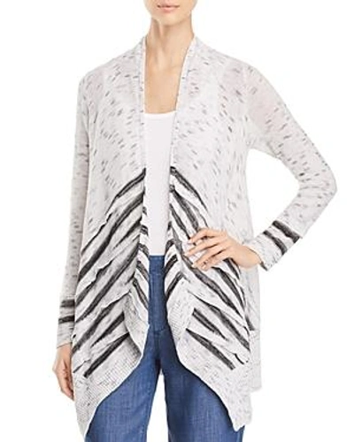 Shop Nic And Zoe Dash Open-front Stripe-panel Cardigan In Multi