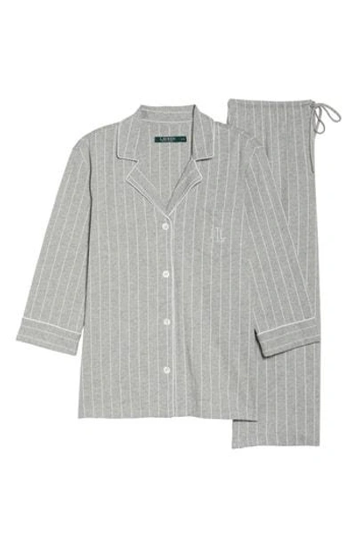 Shop Lauren Ralph Lauren Knit Crop Pajamas In 060-gryst